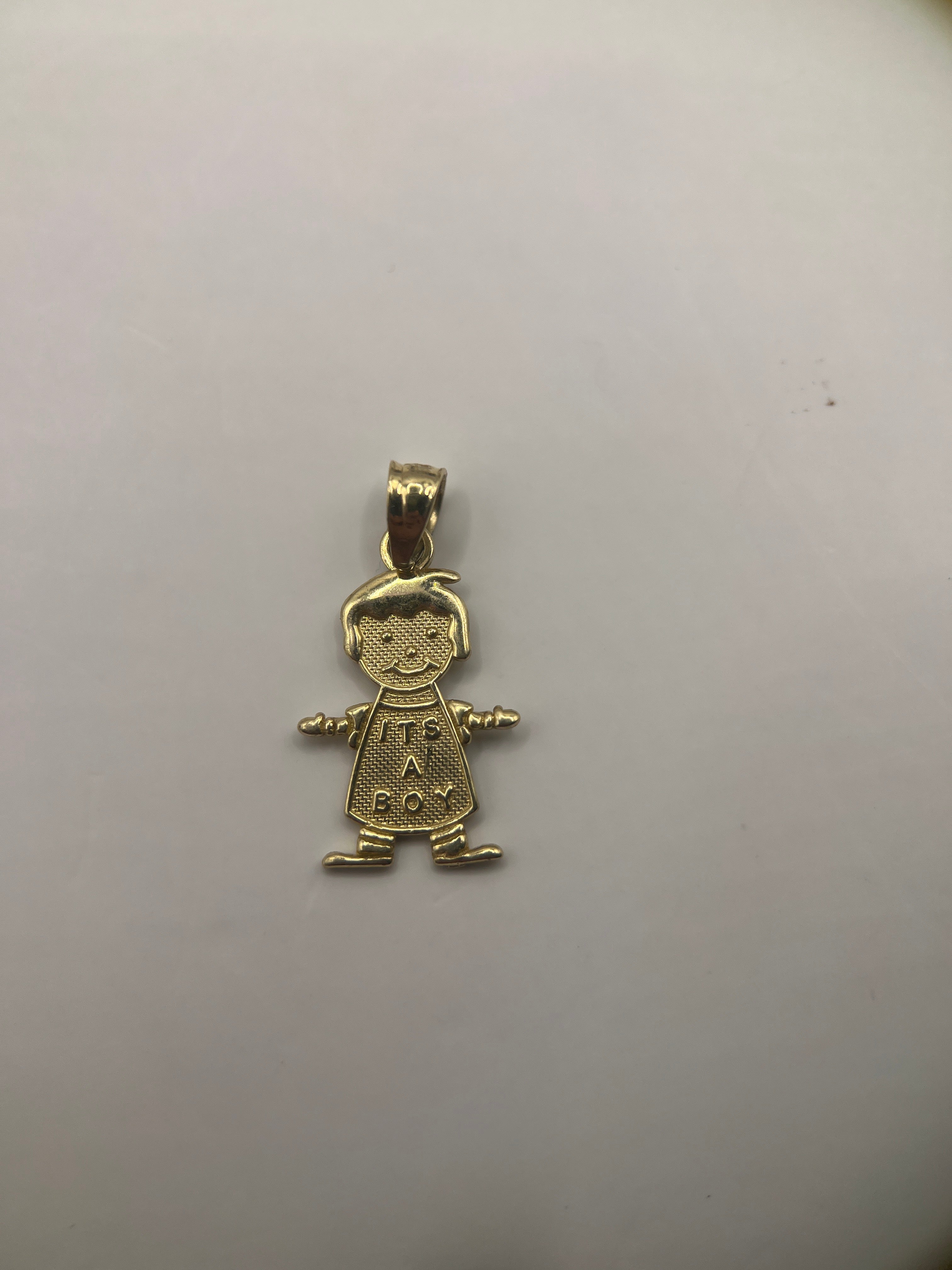 14k yellow gold boy pendant
