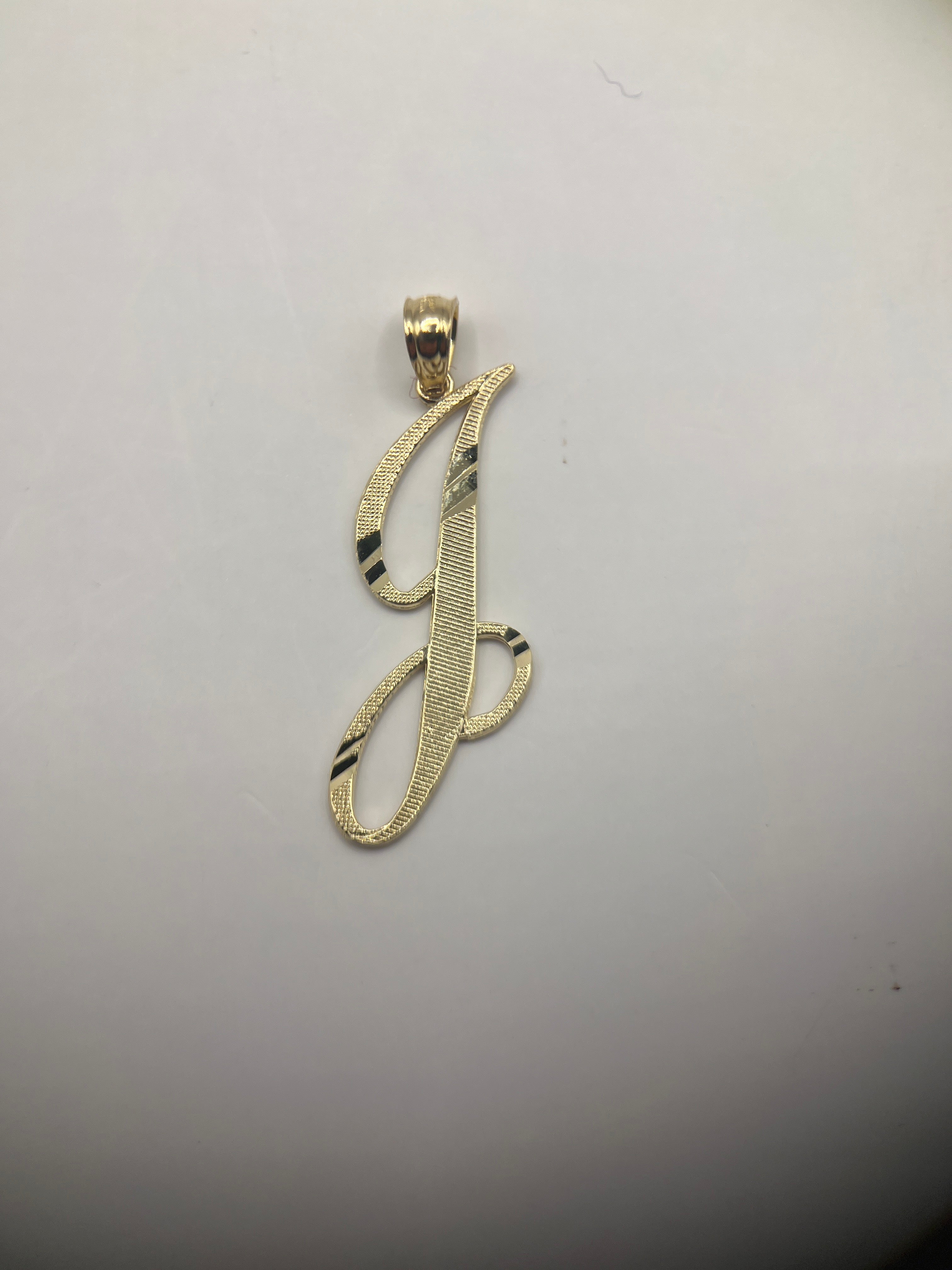 14k yellow gold initial letter J