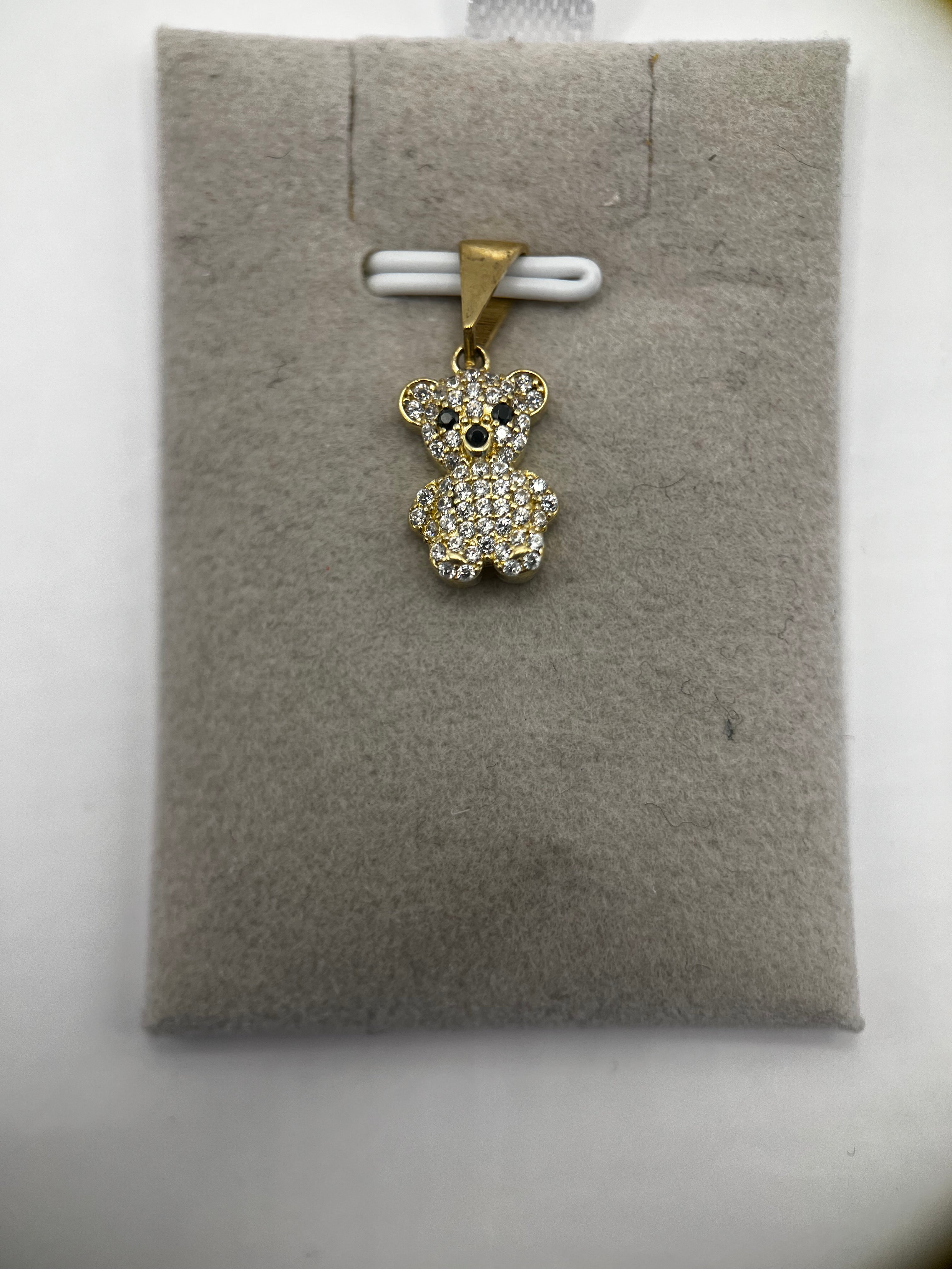 10k yellow gold bear pendant
