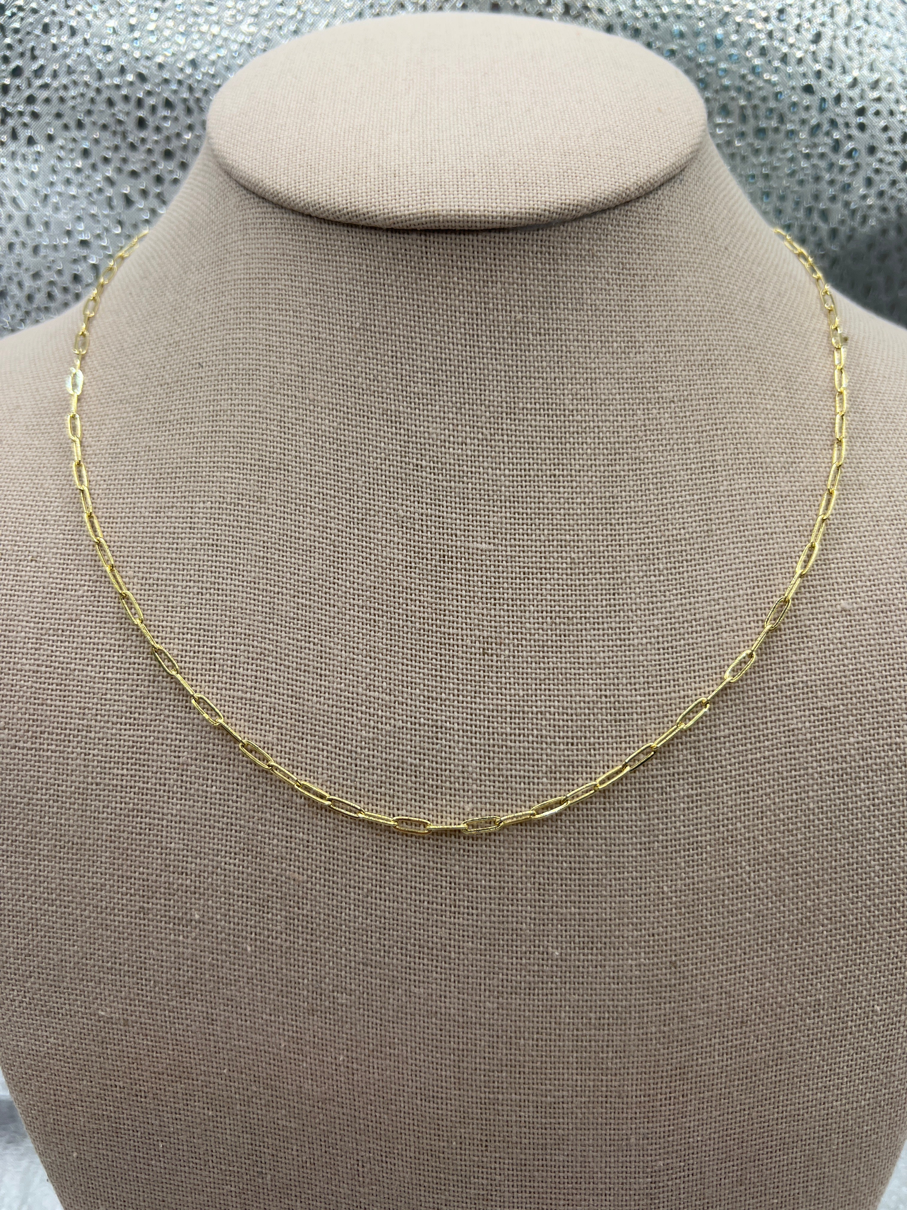 Cadena de clip de oro amarillo de 10k "18" 2.2mm