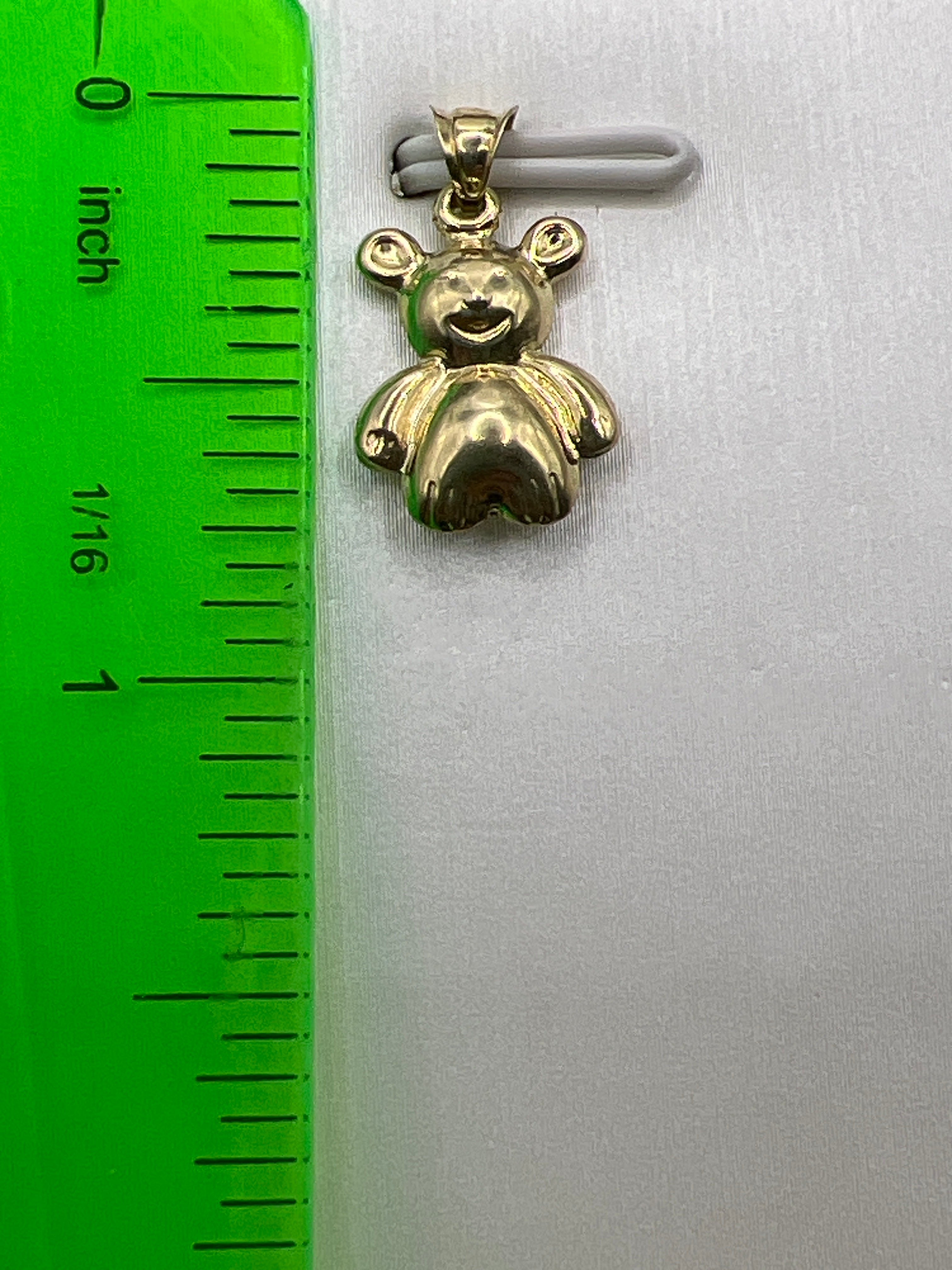 10k yellow gold bear pendant