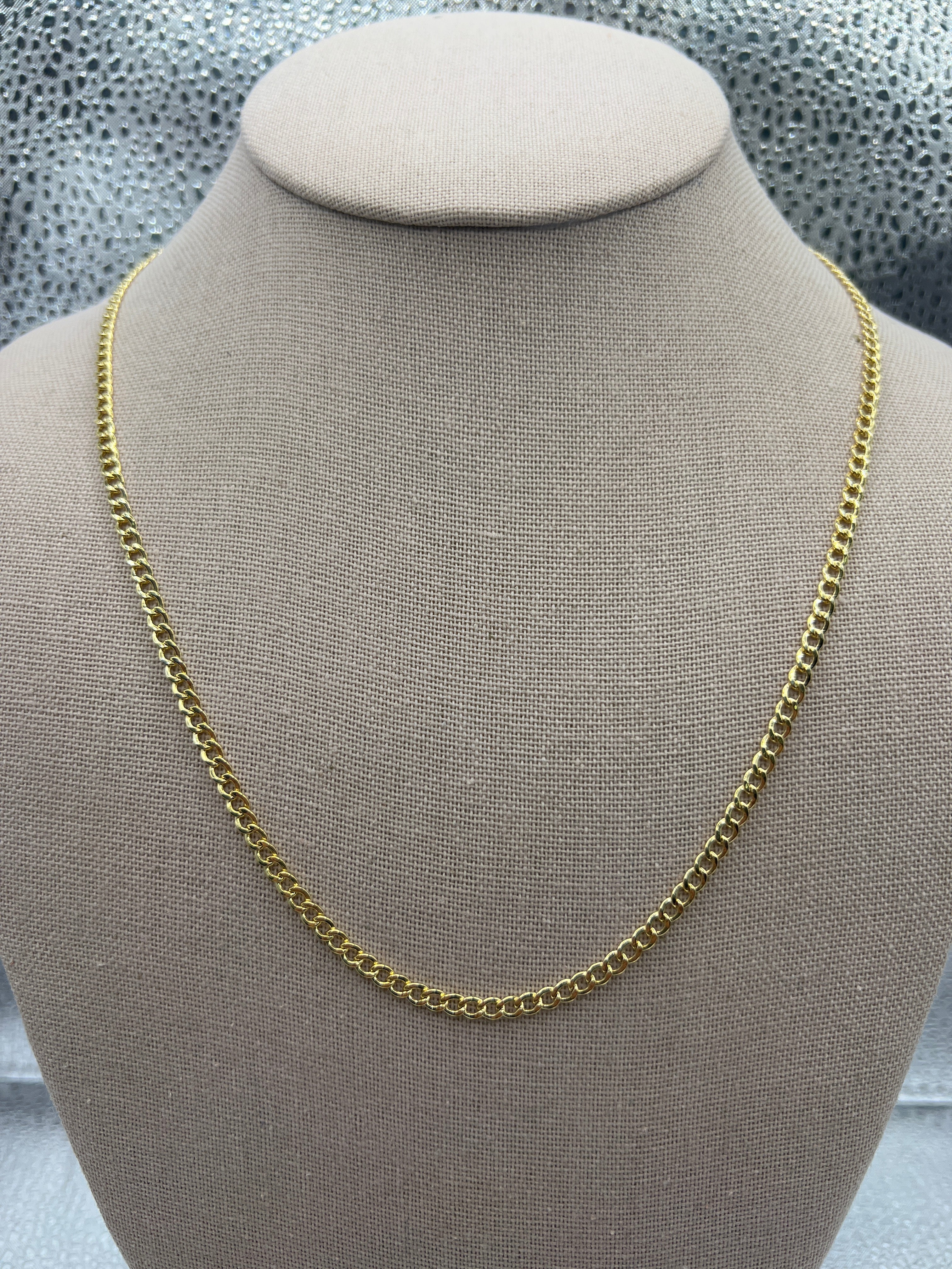 Oro amarillo de 10k cubano “20” 3.3mm