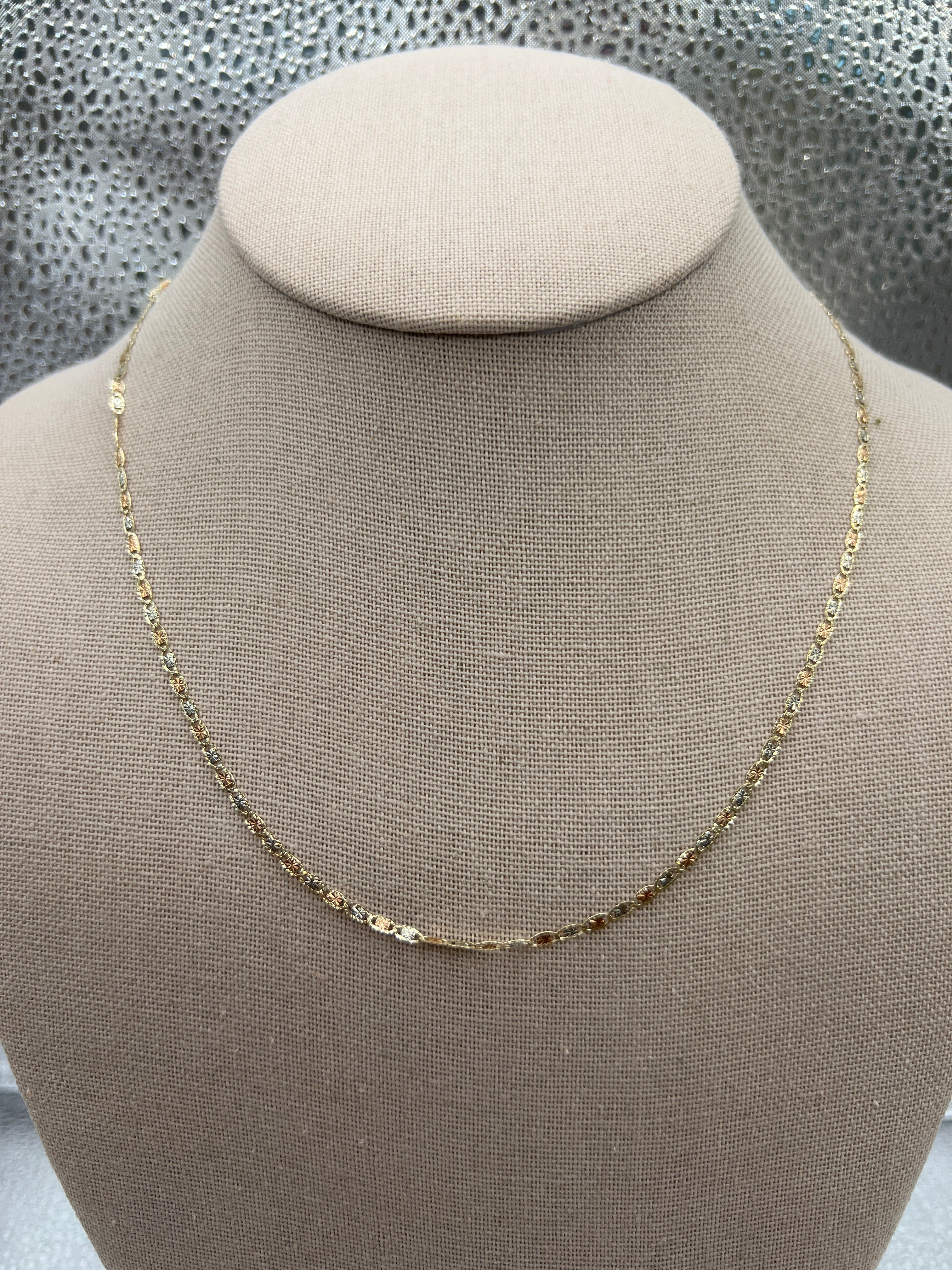 10k gold three valentine gold “18” 2mm