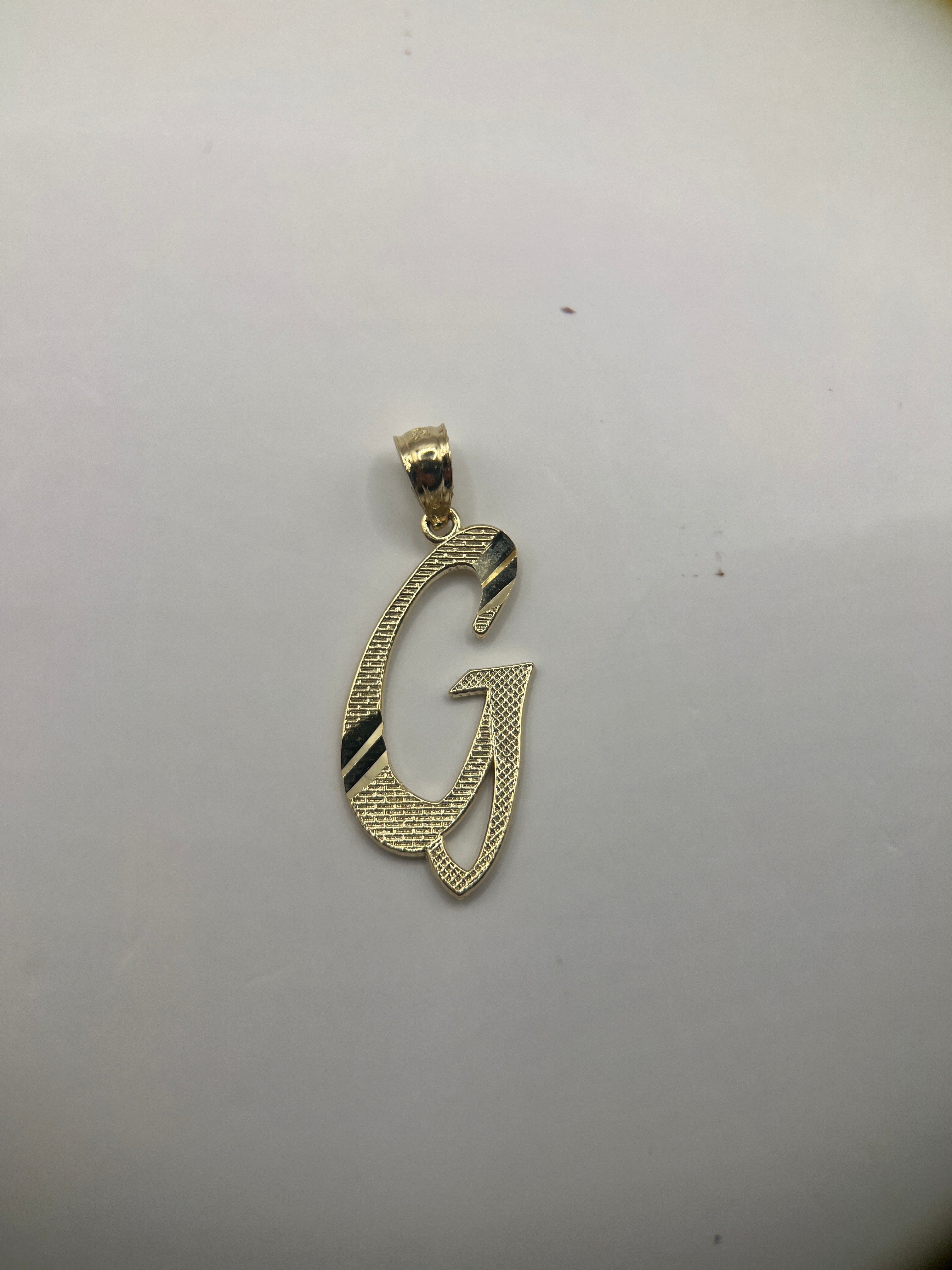 14k yellow gold initial letter G