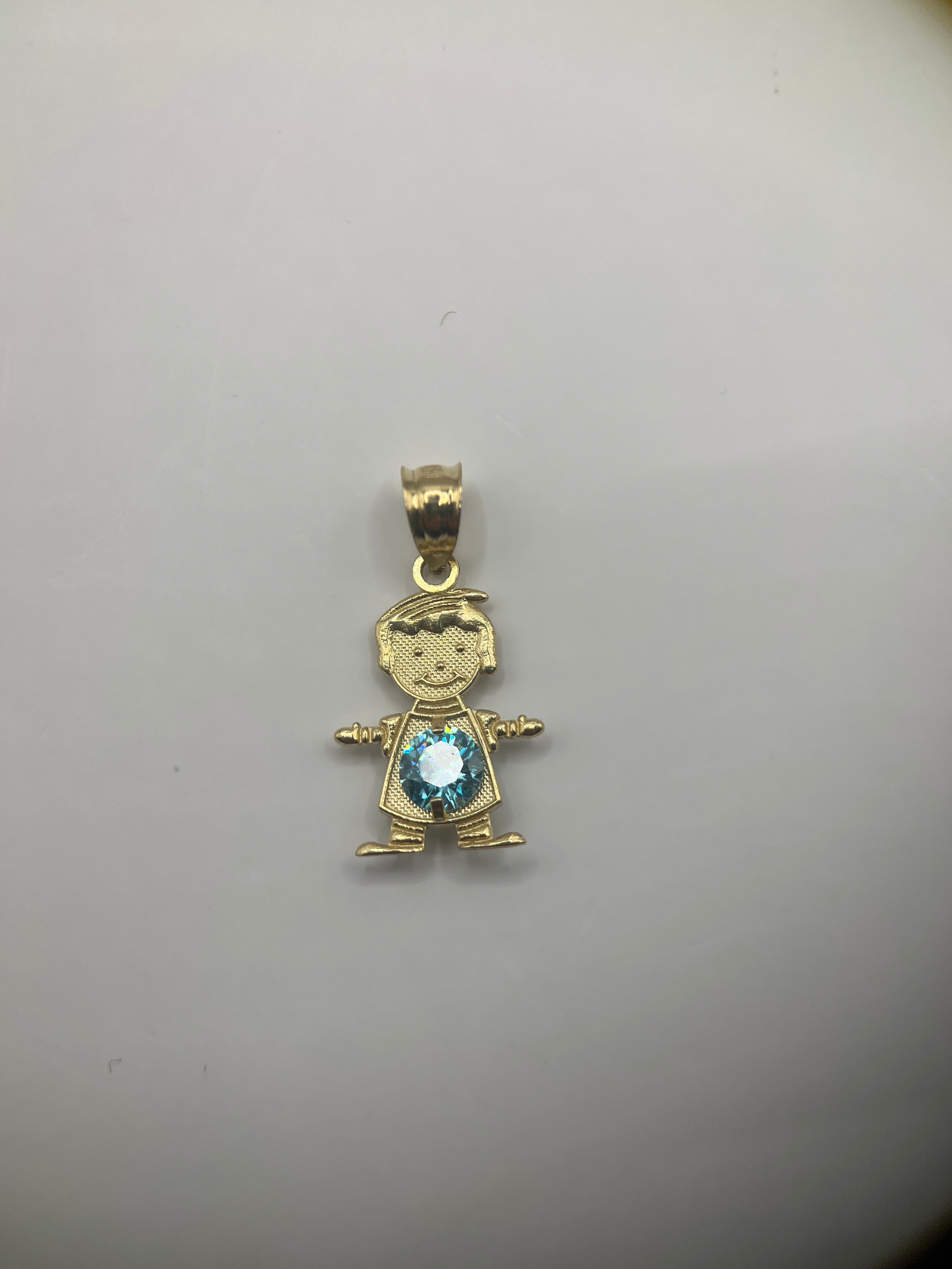 14k yellow gold boy pendant