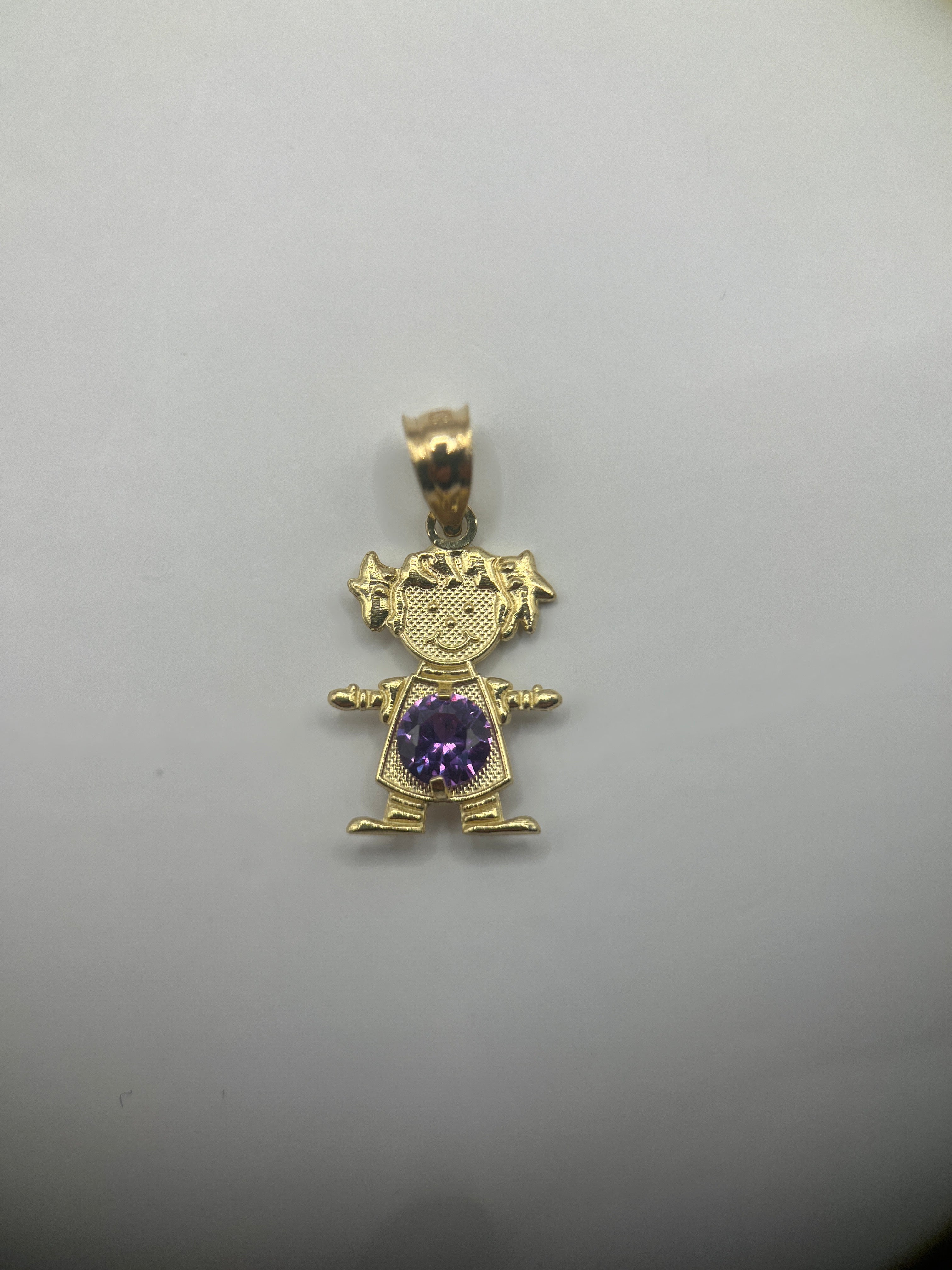 14k yellow gold girl pendant
