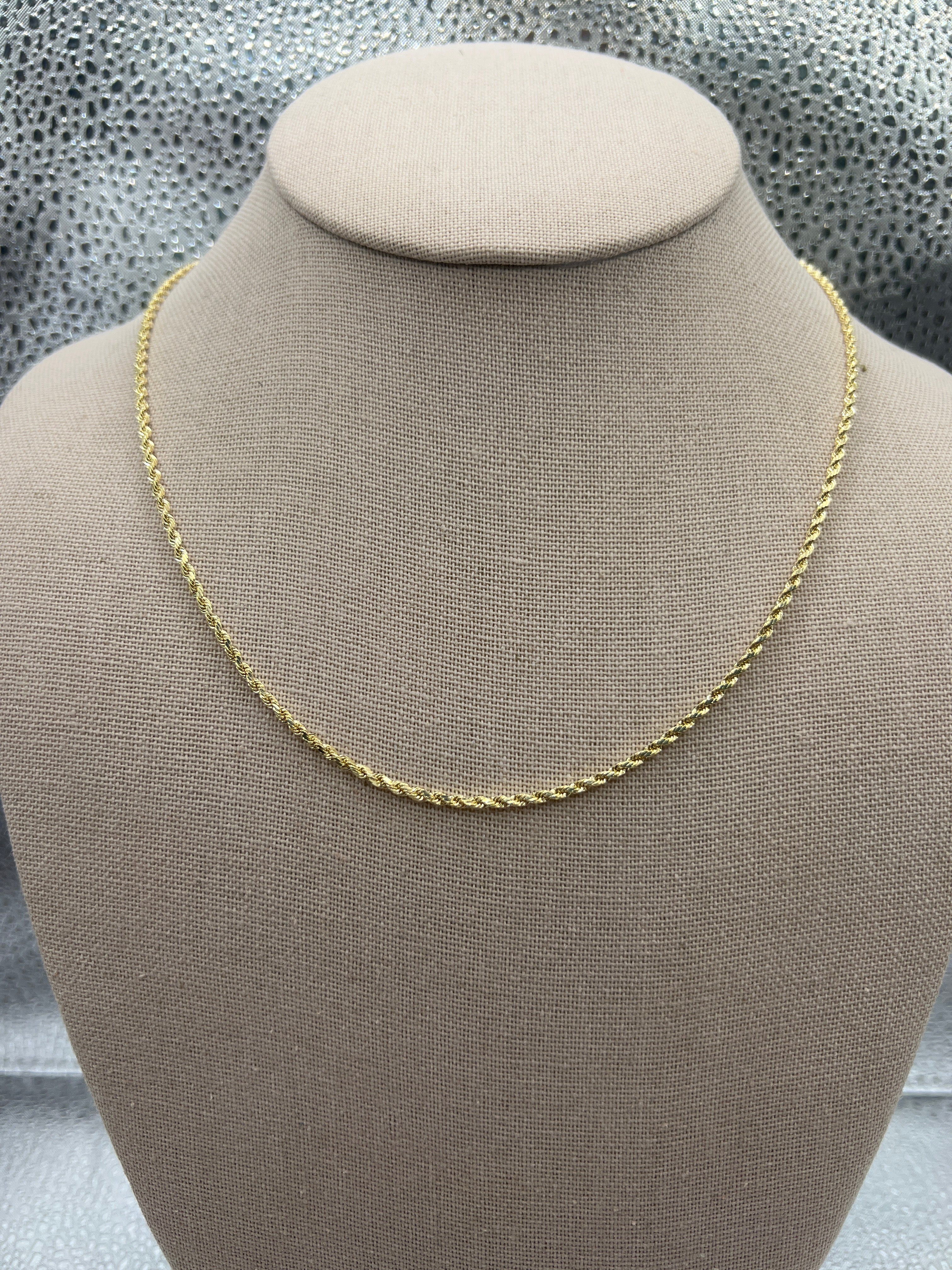 Cadena tipo soga de 10k oro amarillo "18" de 2mm