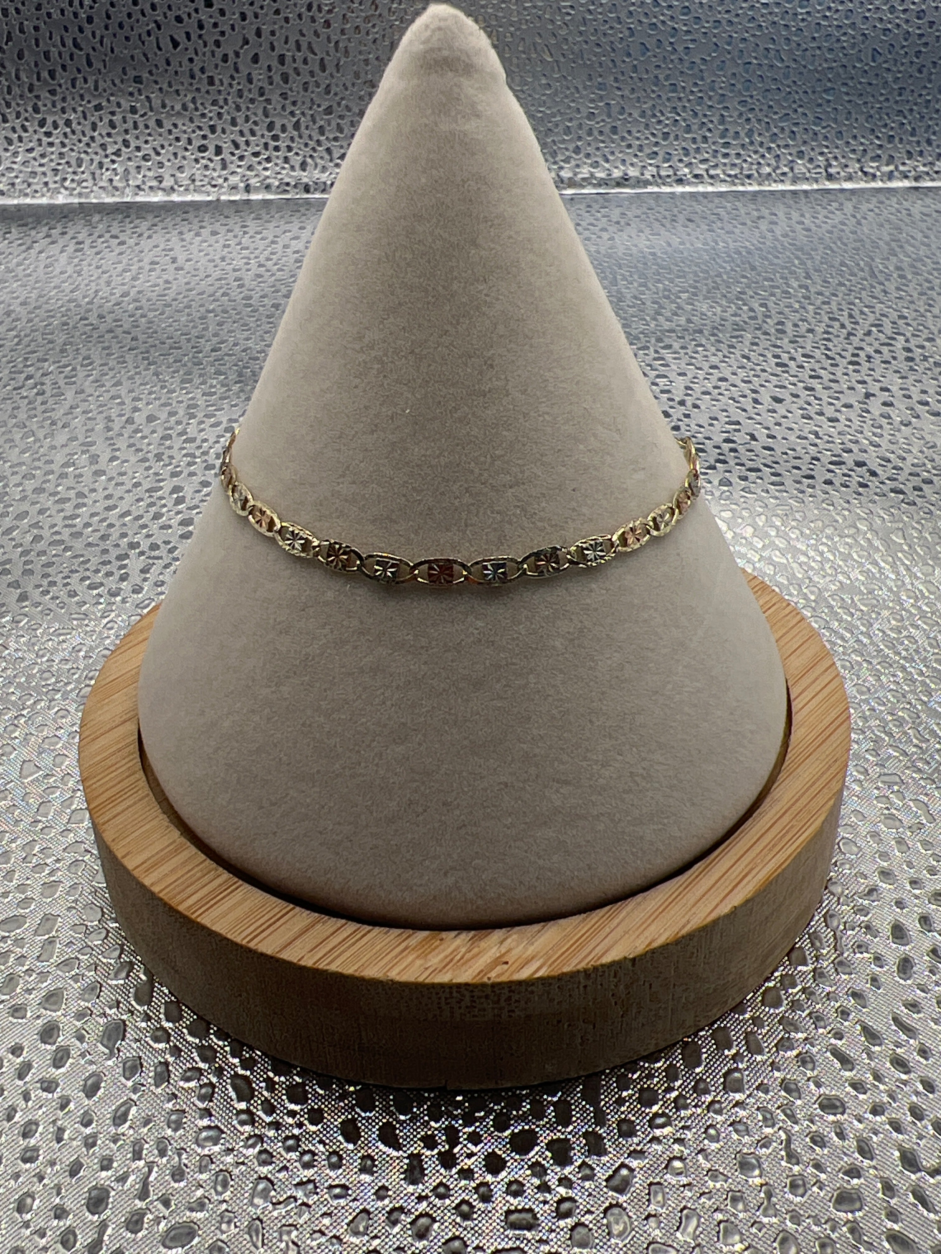 10k three-color valentino bracelet “7” 3mm