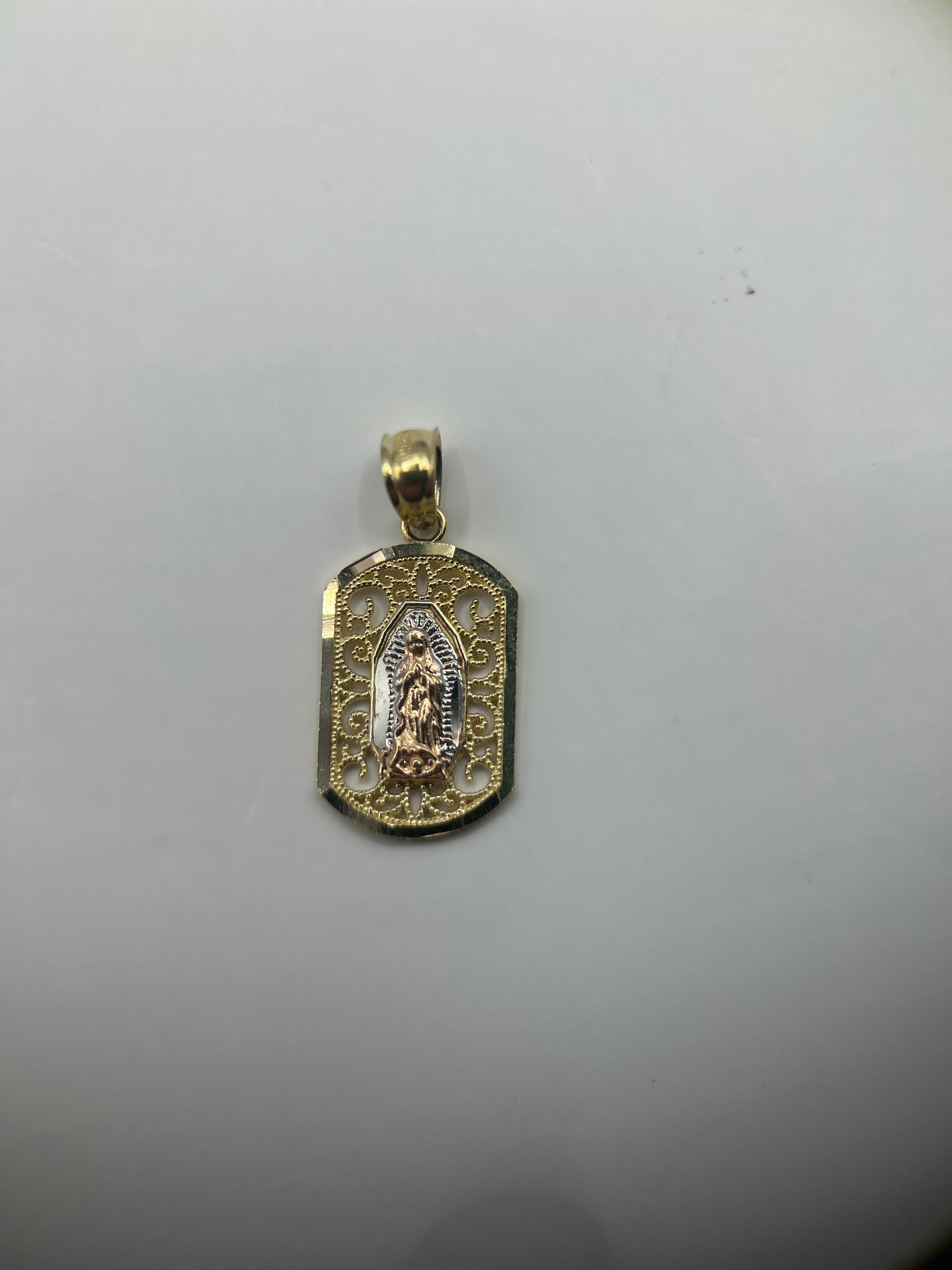 14k yellow gold Guadalupe pendant