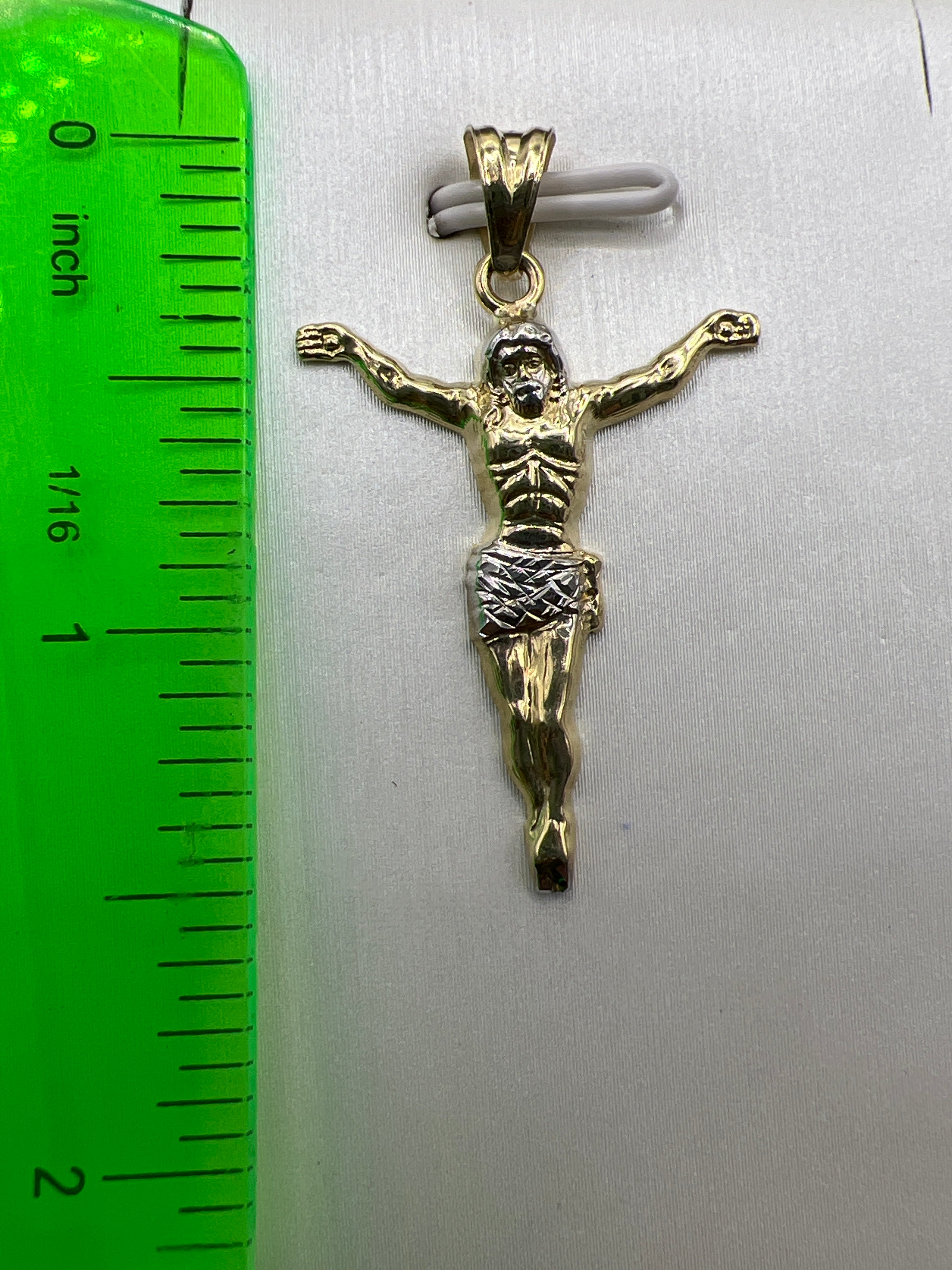 10k yellow gold Jesus pendant