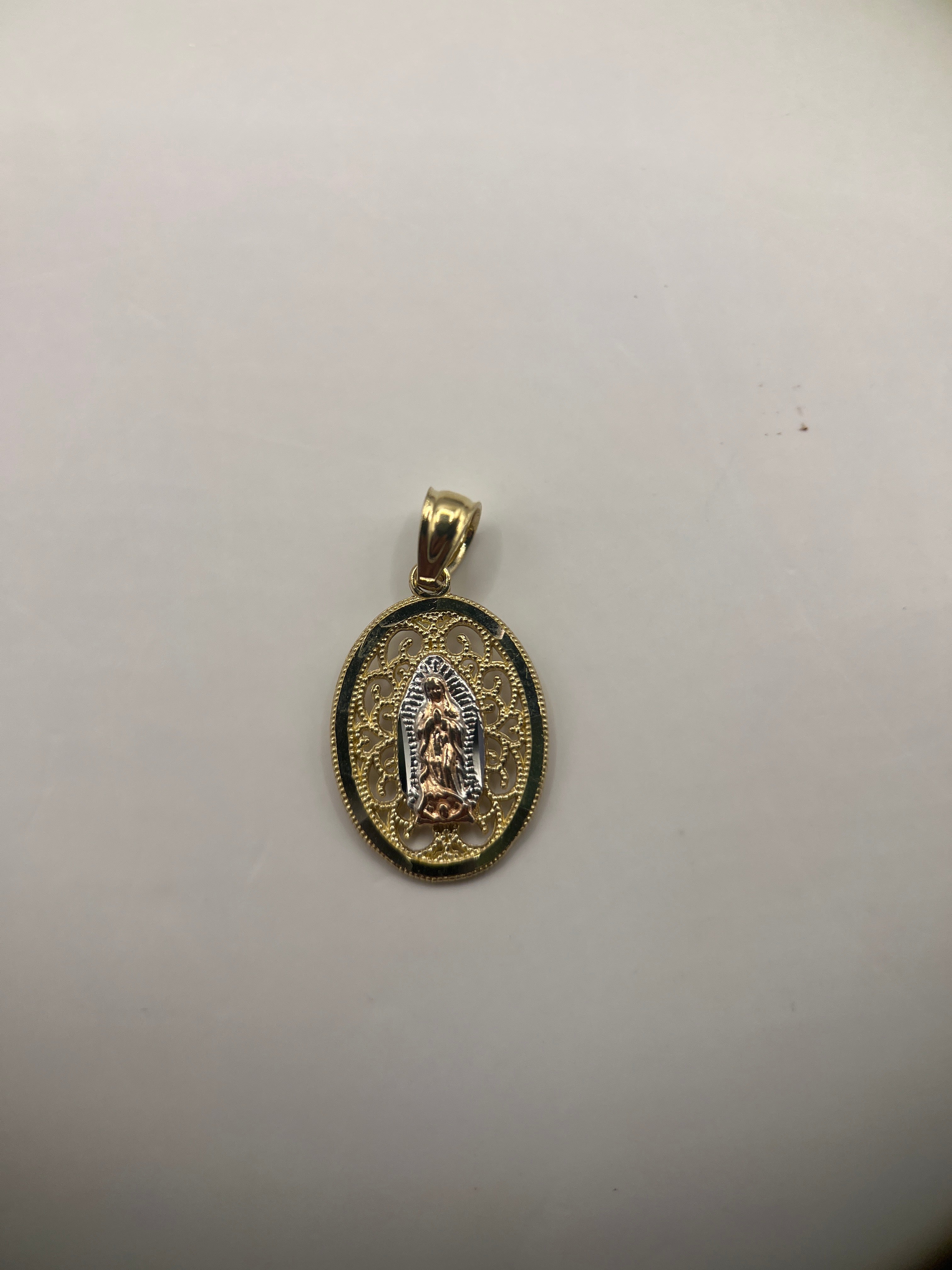 14k yellow gold Guadalupe pendant