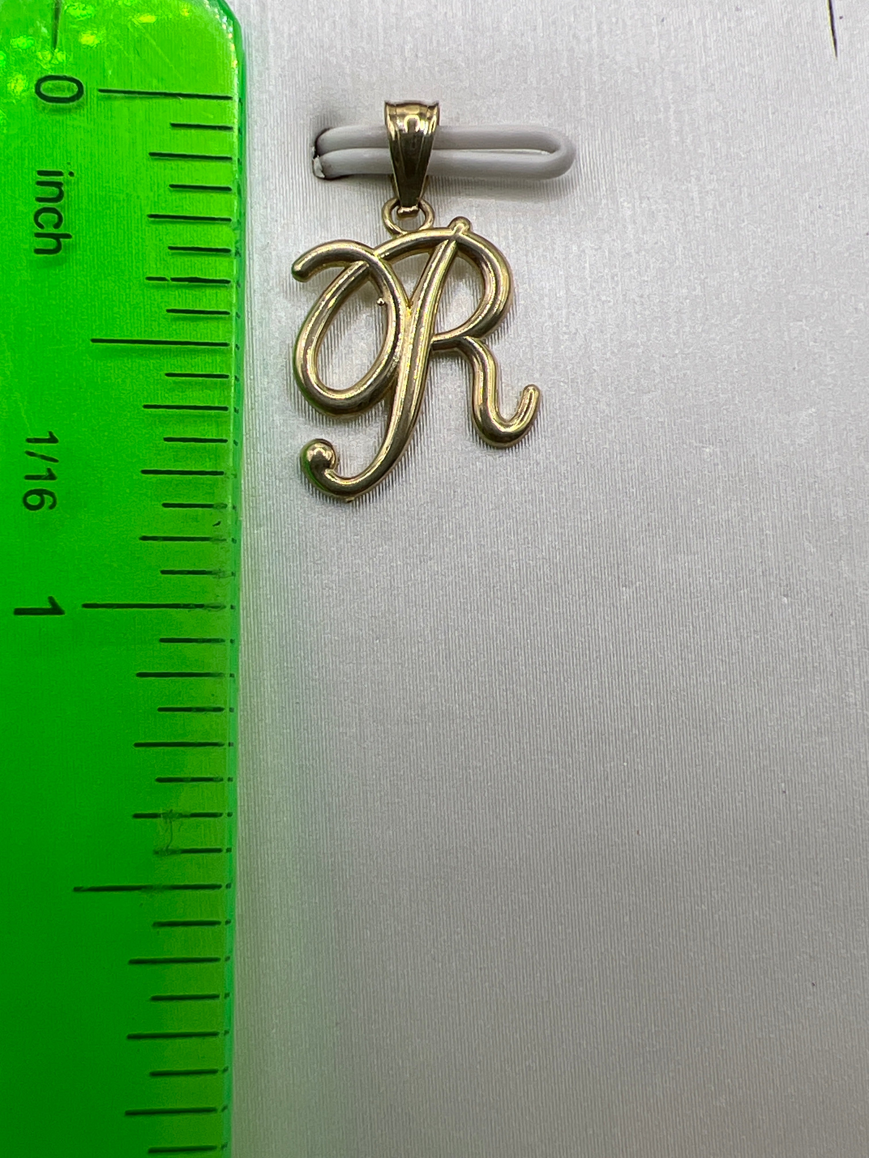 10k yellow gold initial R