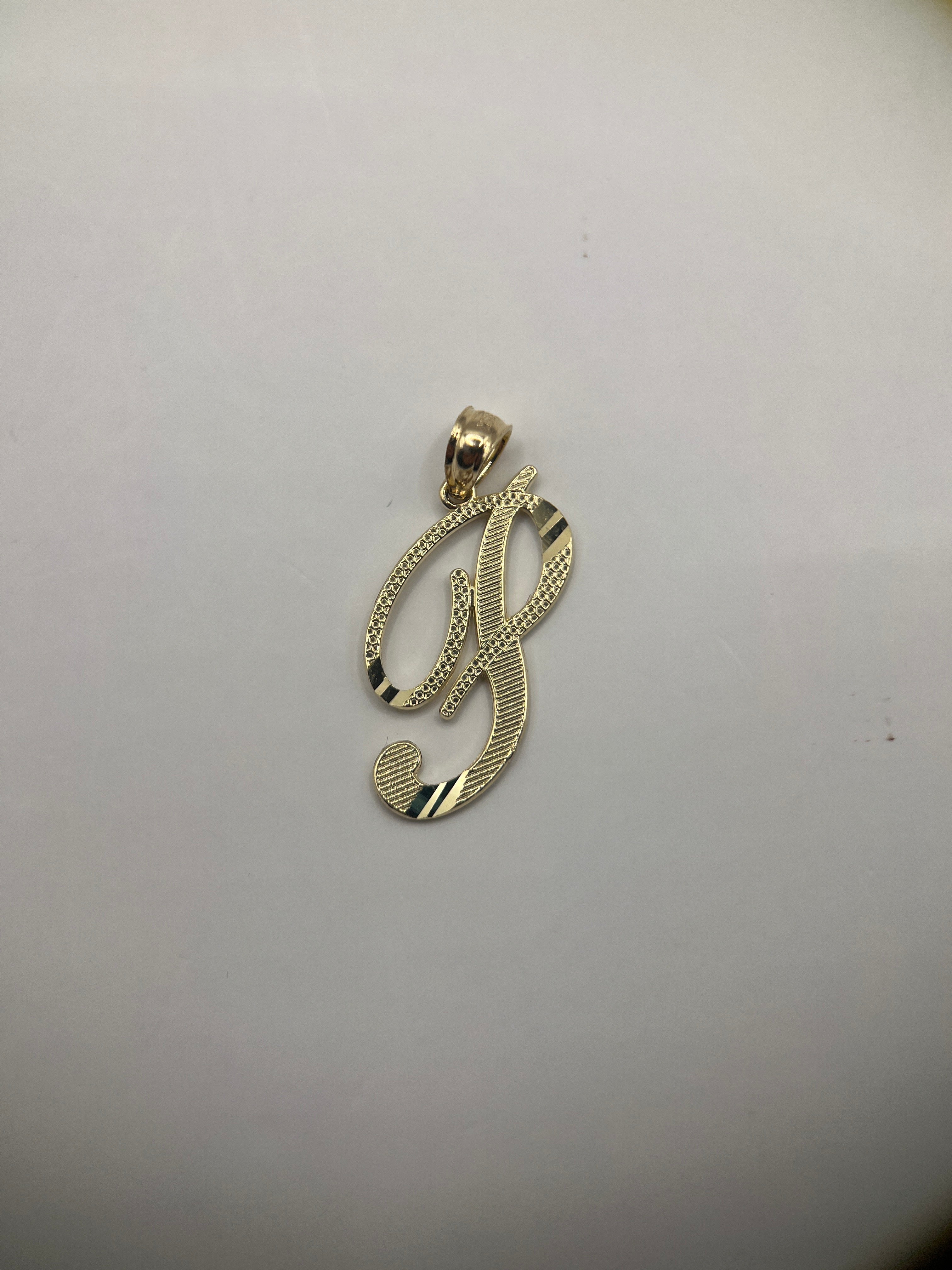 14k yellow gold initial letter P