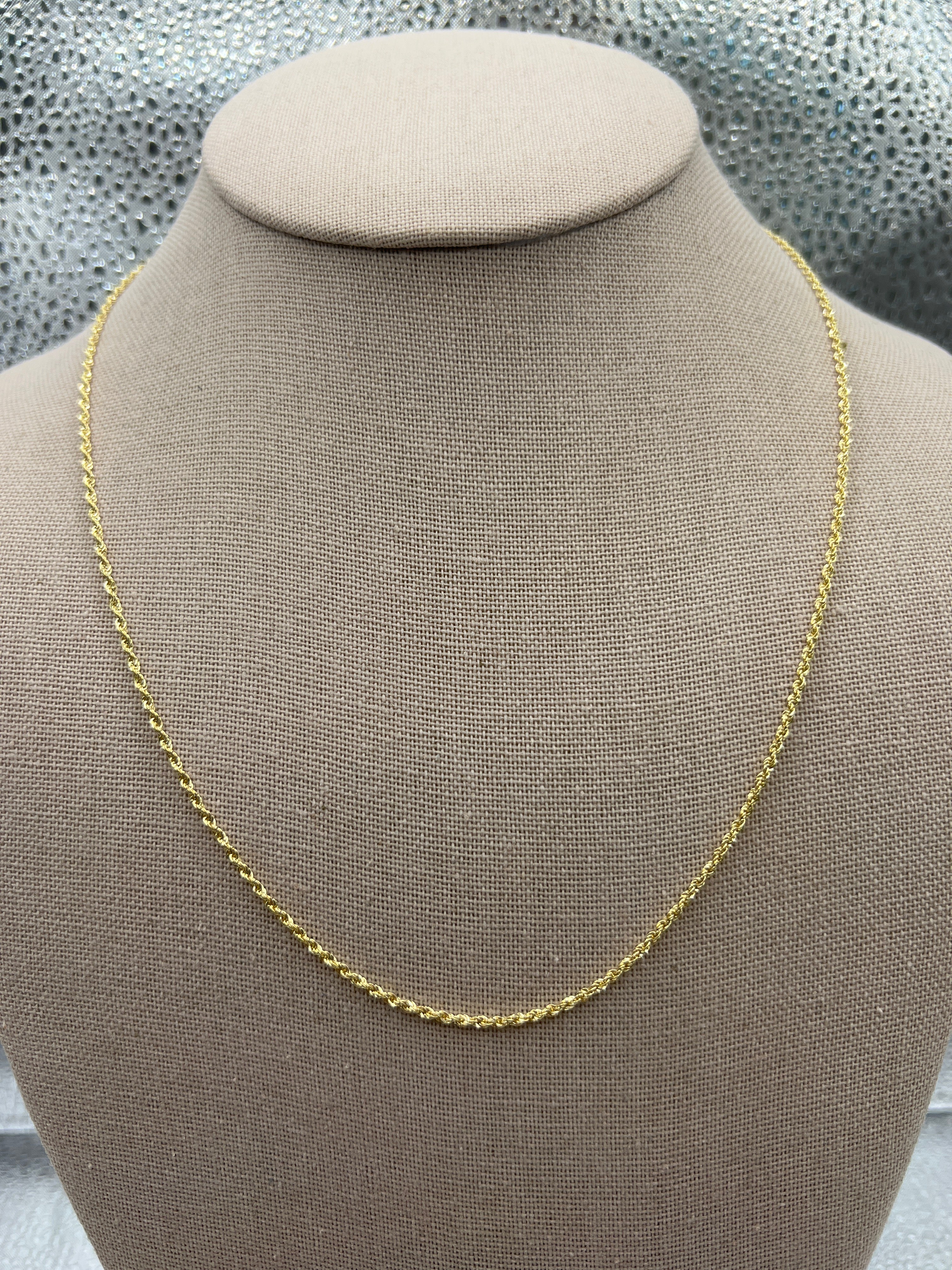 10k Yellow Gold Rope Chain “20”1.5mm