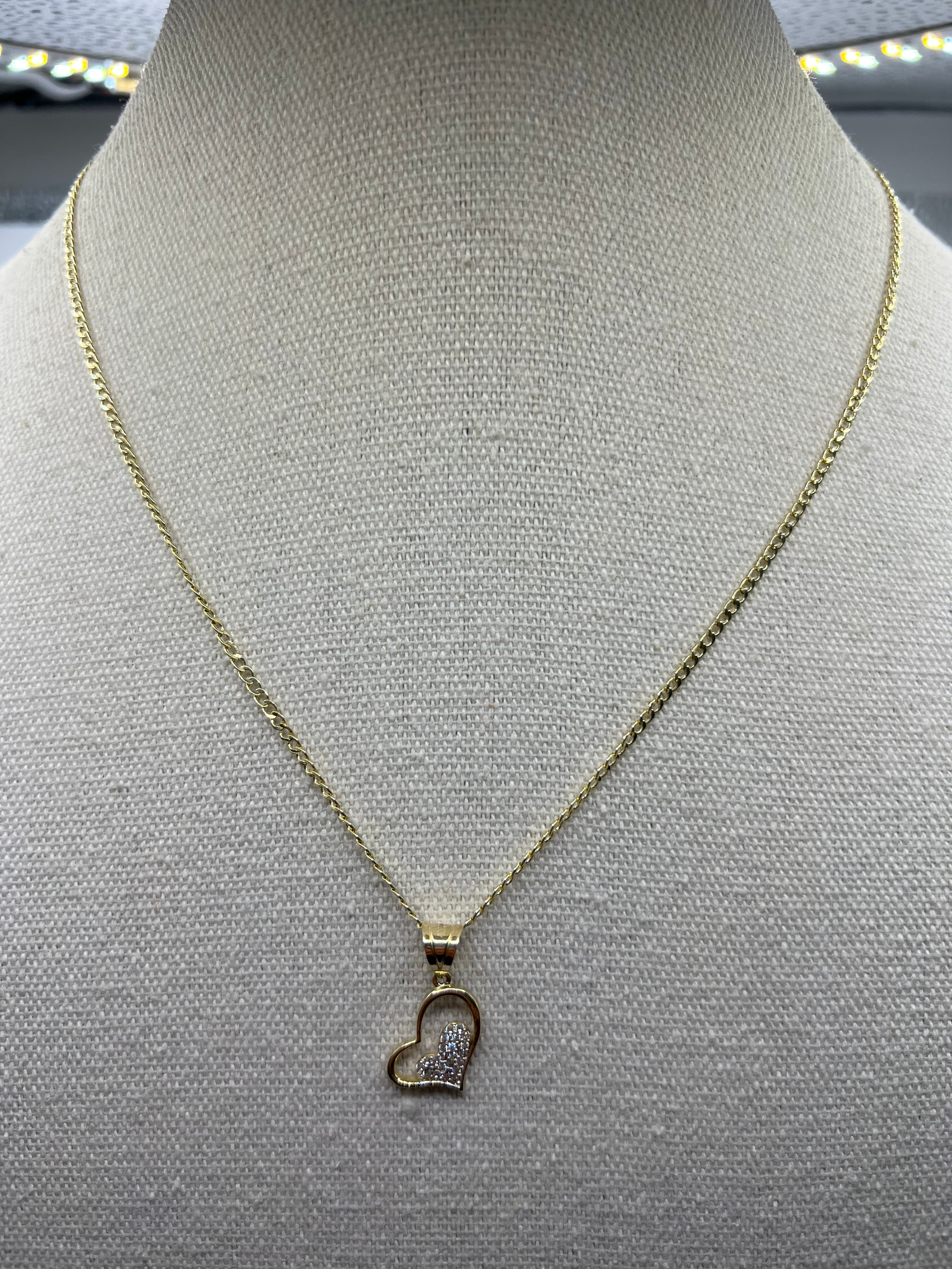 COLGANTE DE CORAZÓN DE ORO AMARILLO DE 10K