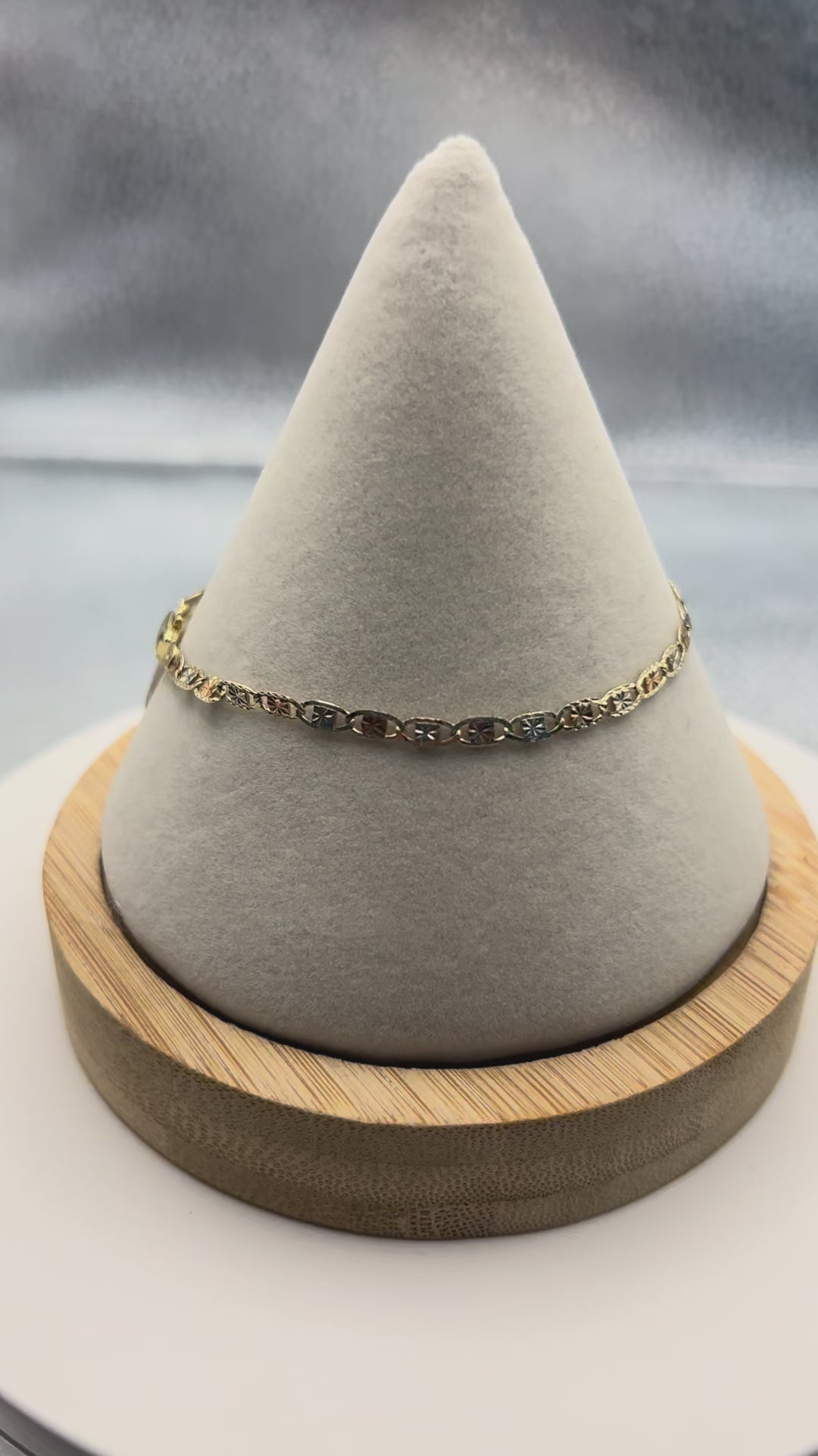 10k three-color valentino bracelet “7” 3mm